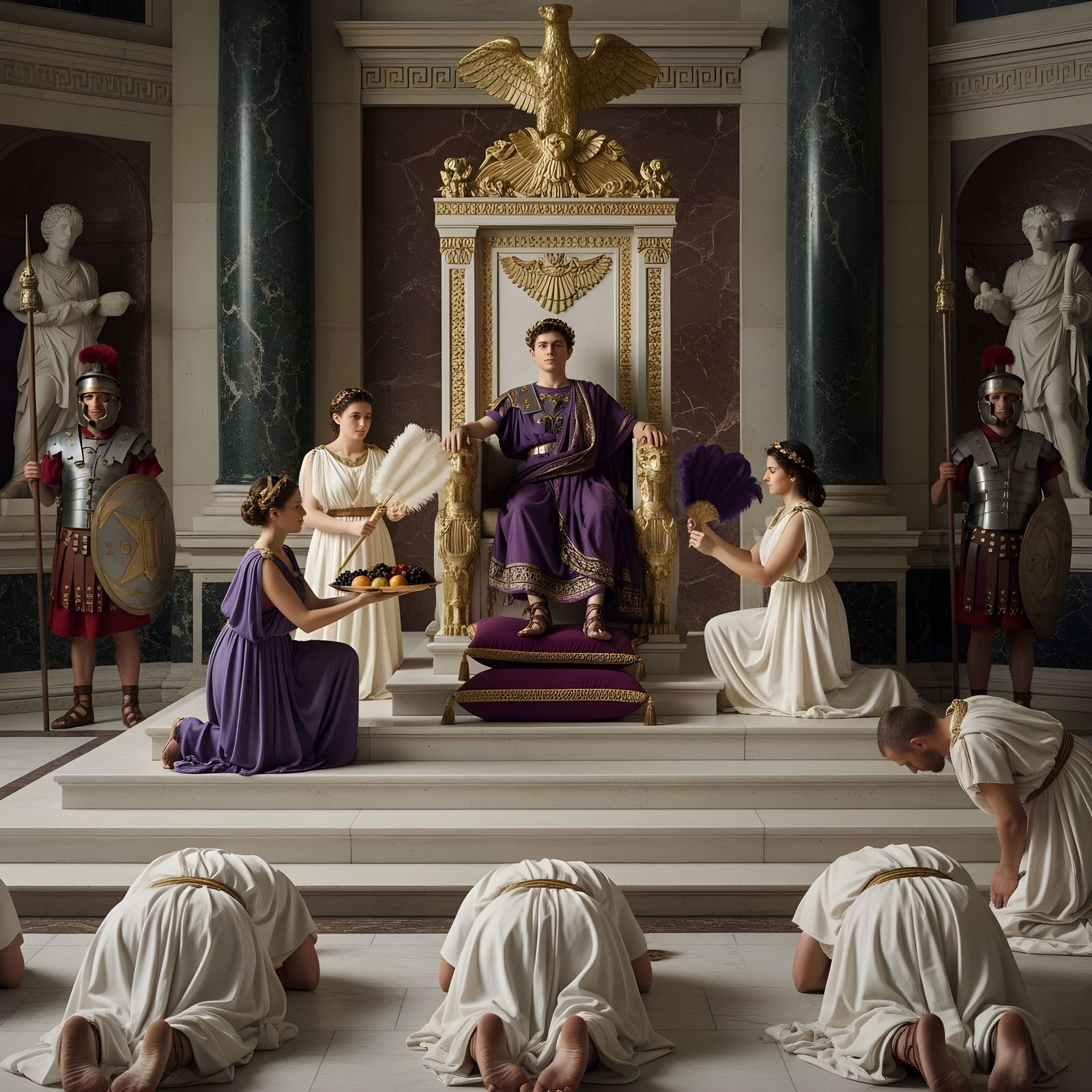 Emperor Caligula on His Marble Throne