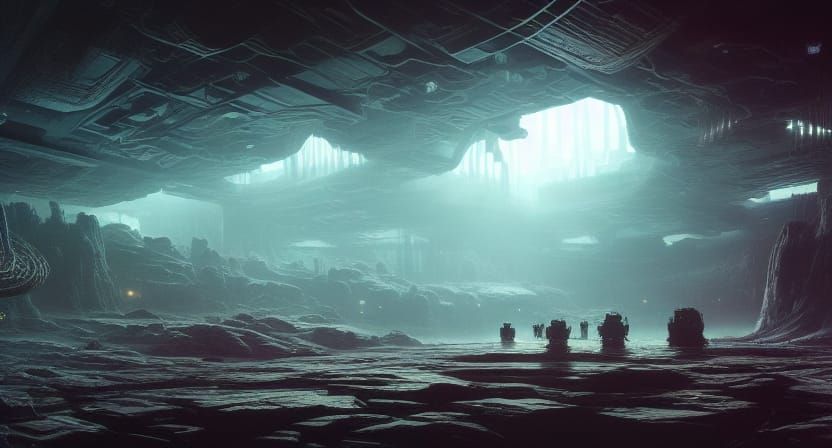Intricate Alien Hive Interior Concept Art