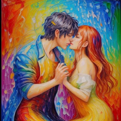 Expressionist Oil Painting: Love's Unchanging Nature