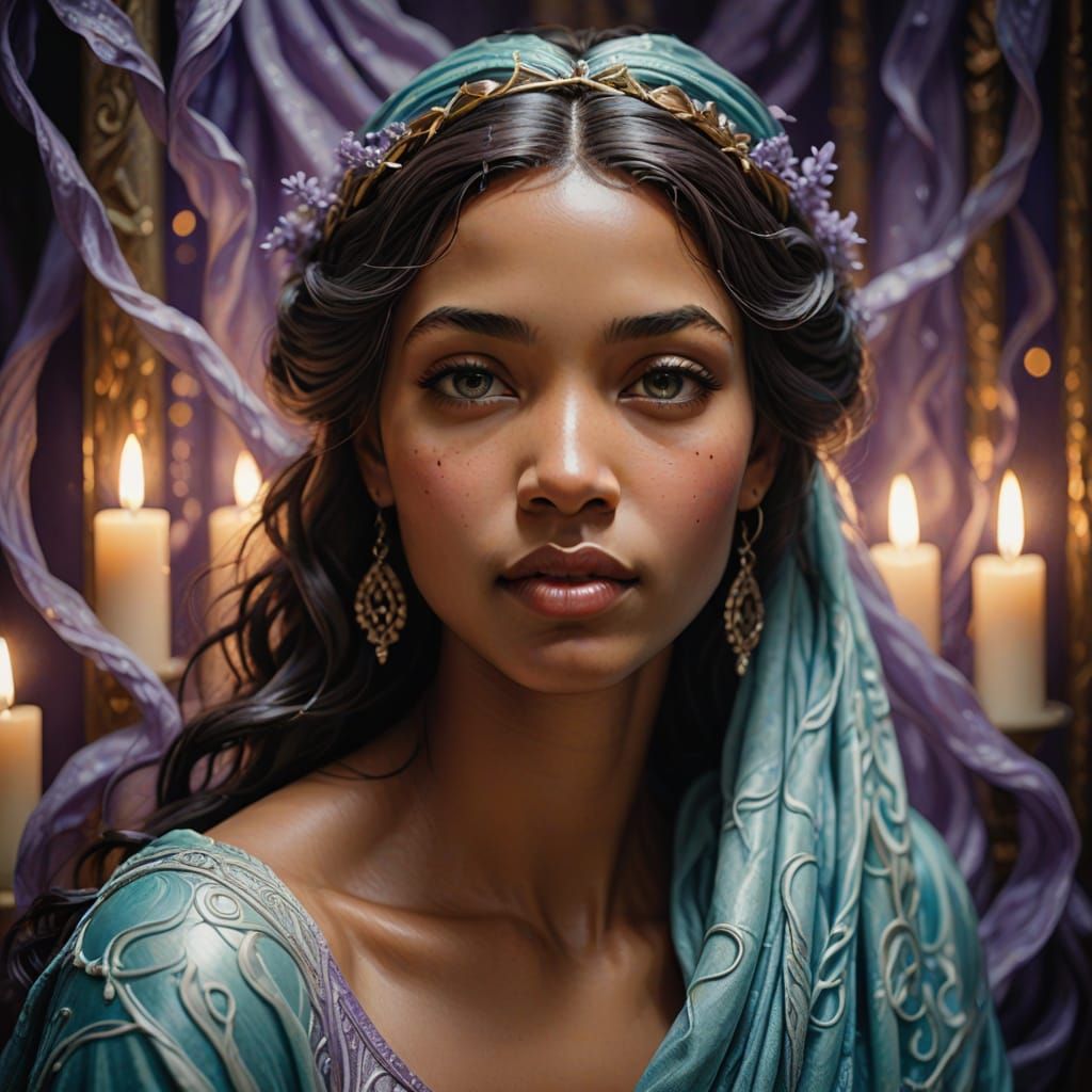 Ethereal Goddess in Lavender and Turquoise