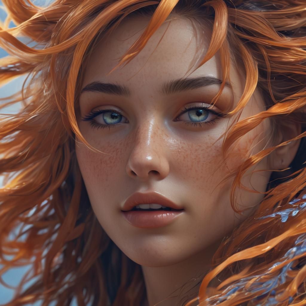 Ethereal Wind Goddess in Vibrant Colors