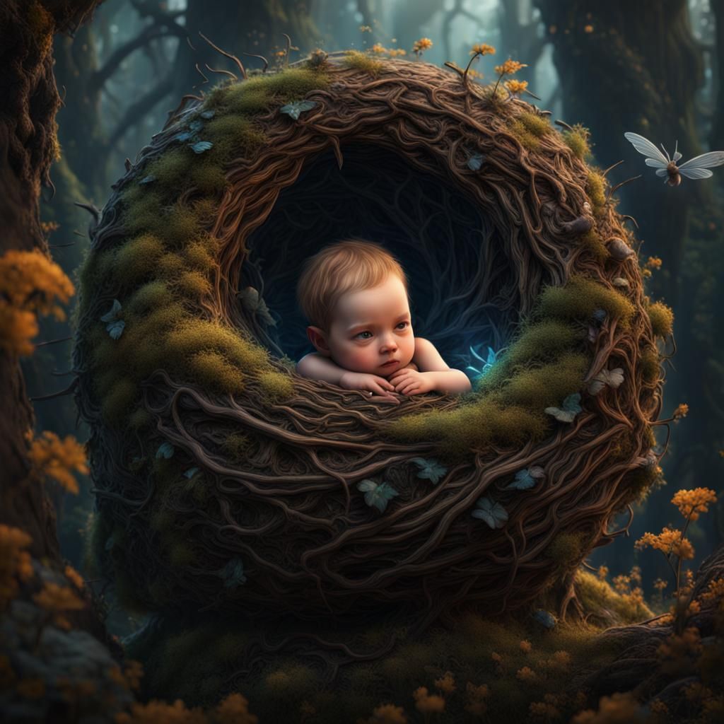 Intricate Fairy Nest Digital Painting