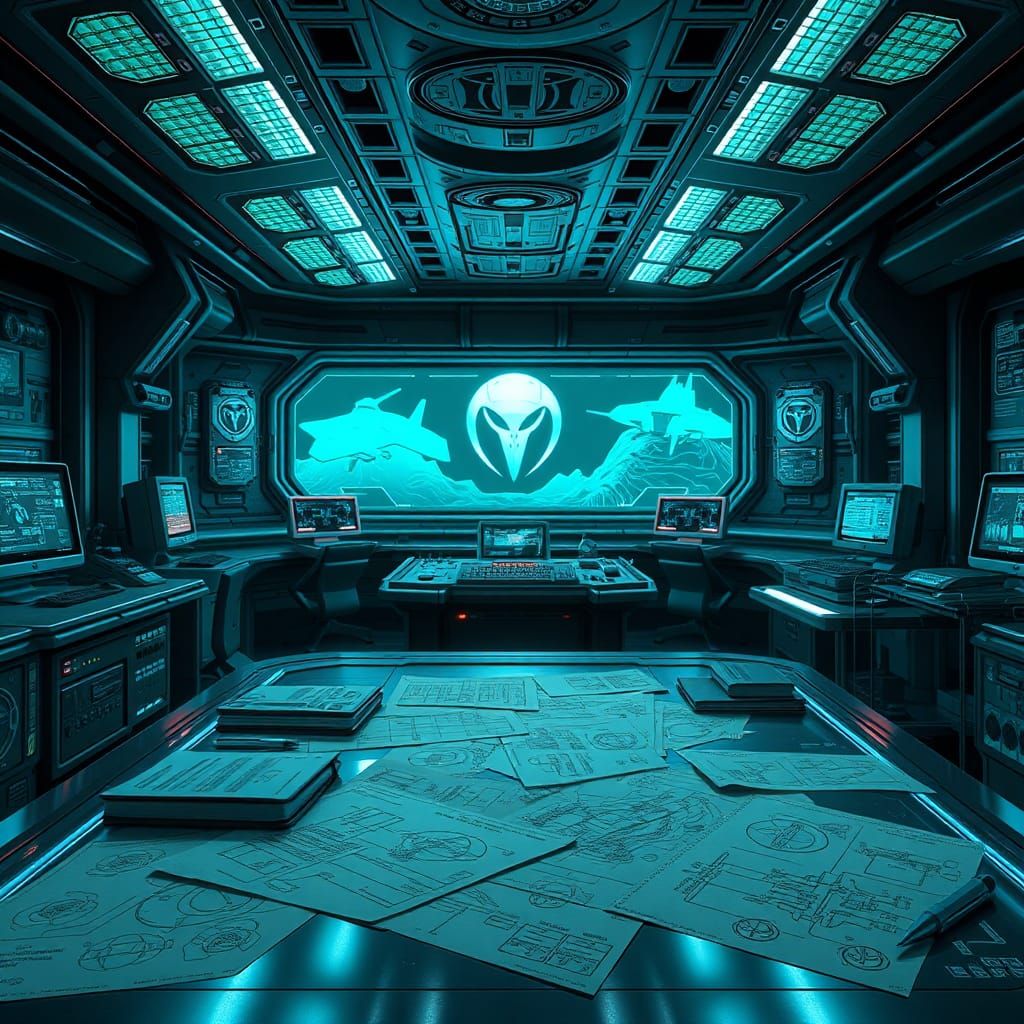 Futuristic Lab Reveals Alien Tech Blueprints