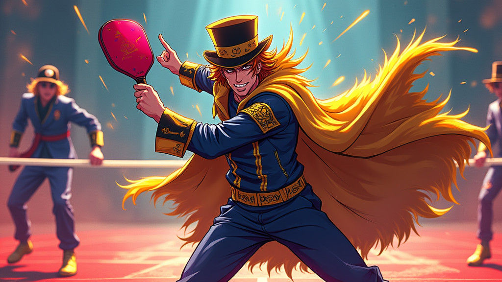 Dio Brando Plays Pickleball in Anime Style