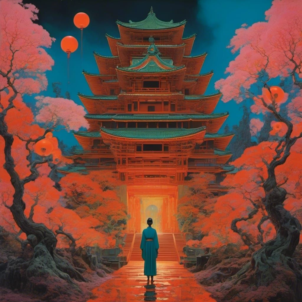 Dystopian Nightmare in Ukiyo-e Style