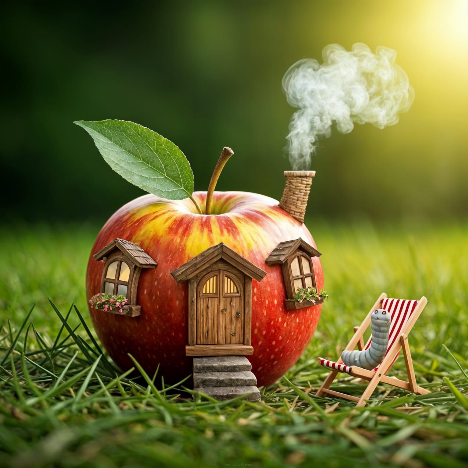 Whimsical Apple House in Cozy Wonderland