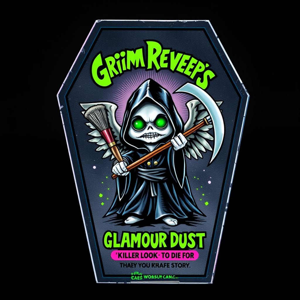 Glamorous Grim Reaper's Makeup in a Coffin Container