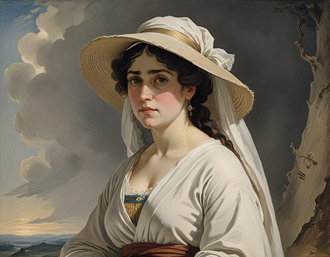 White Lady Portrait in Goya's Style