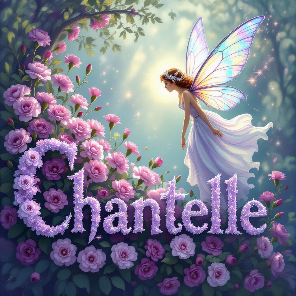 Chantelle in Purple Carnations with Ethereal Fairy