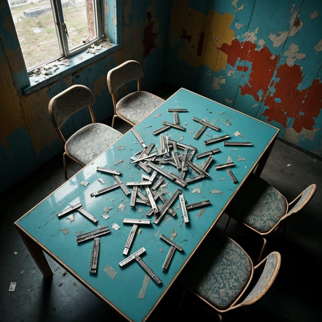 Smashed Window with Military Razor Blades