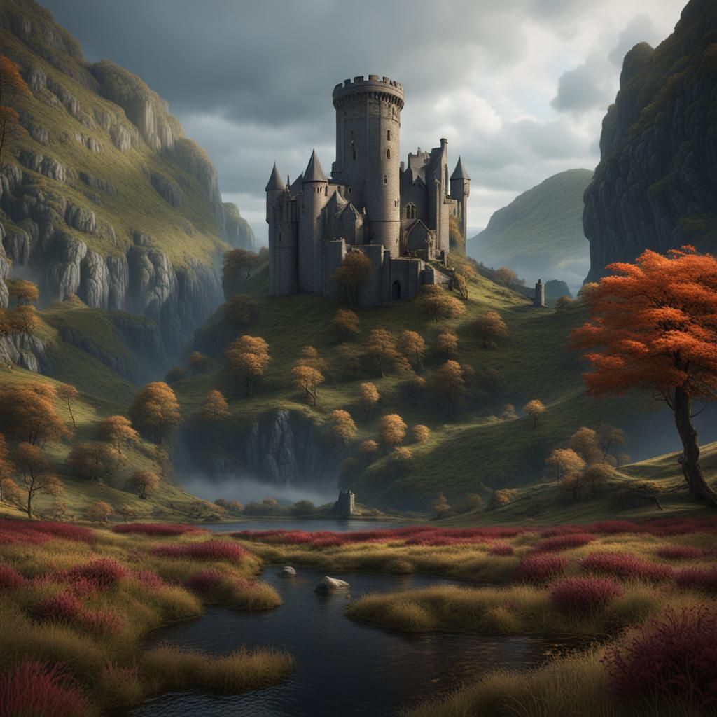 Fantastical Wales Matte Painting in Deep Color