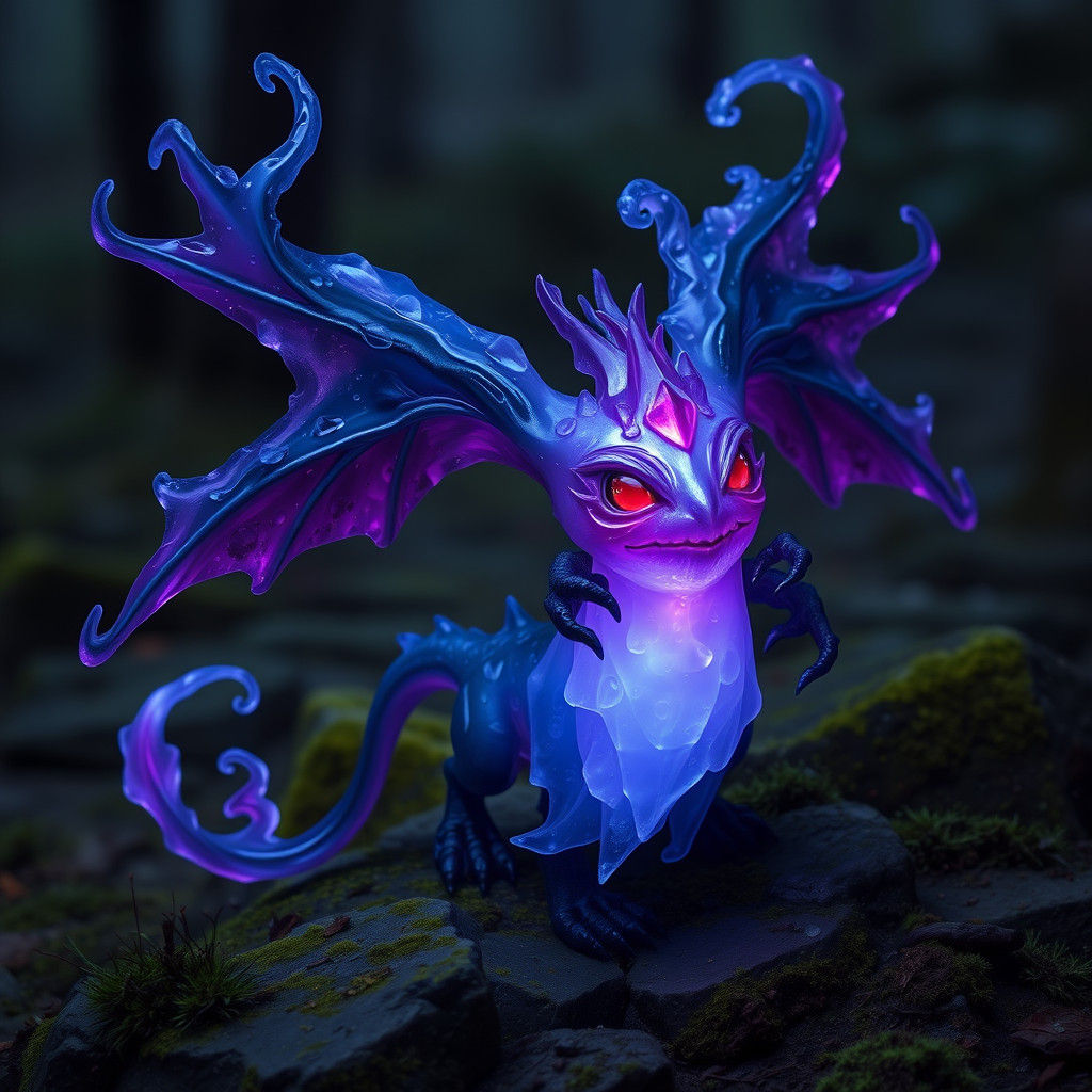 Colorful Fantasy Wisp Creature in Digital Art