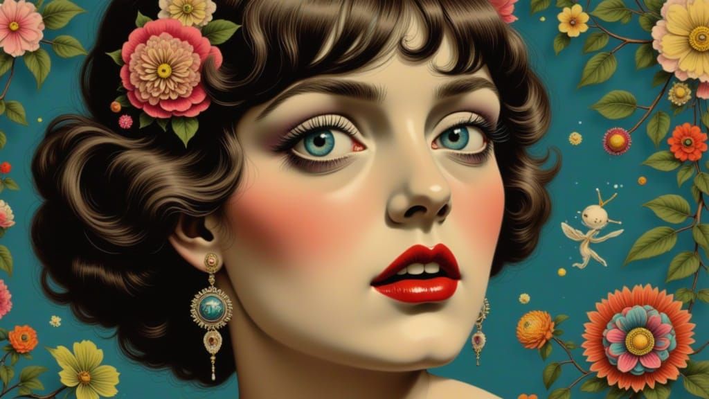 Woman's Side-Eye Portrait in Hyper-Realistic Style