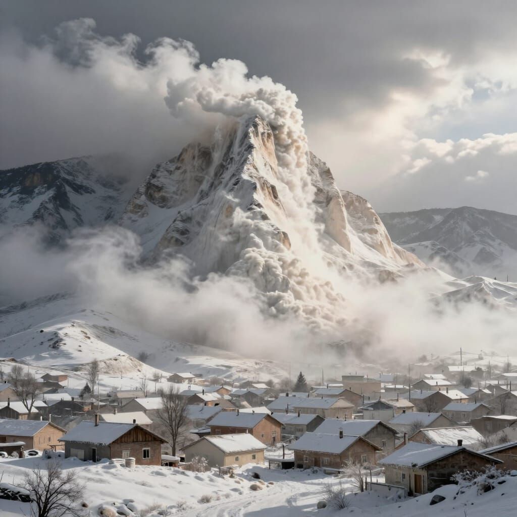 Chalk Mountain Explodes, Blanketing Town in White Dust