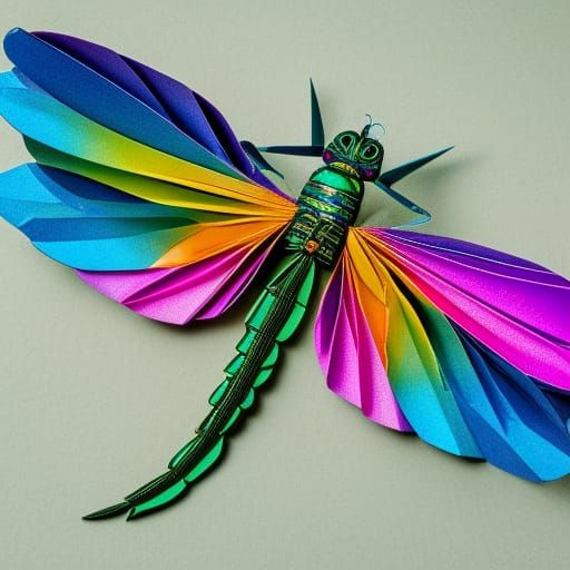 rainbow dragonfly origami