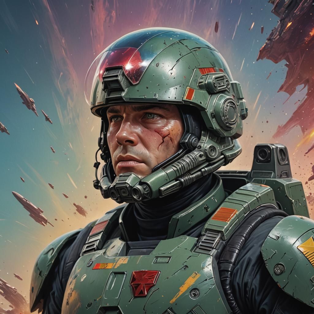 Hyperrealistic Starship Trooper Splash Art