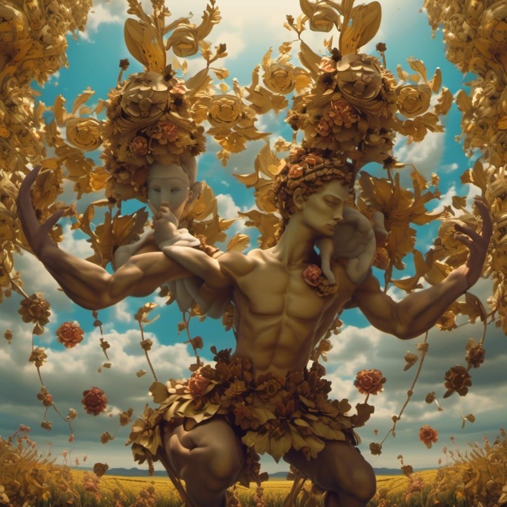 Pan the Satyr Dancing in Alcohol Inks