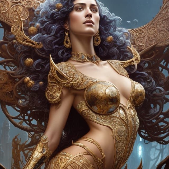 Hyperdetailed Princess in Diamond Dress: Fantasy Art