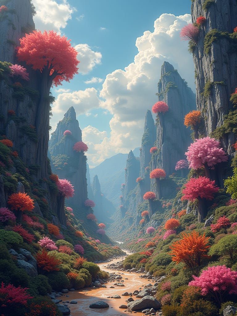 Dreamscapes in Vibrant Realism: Whimsical Worlds of Wonder