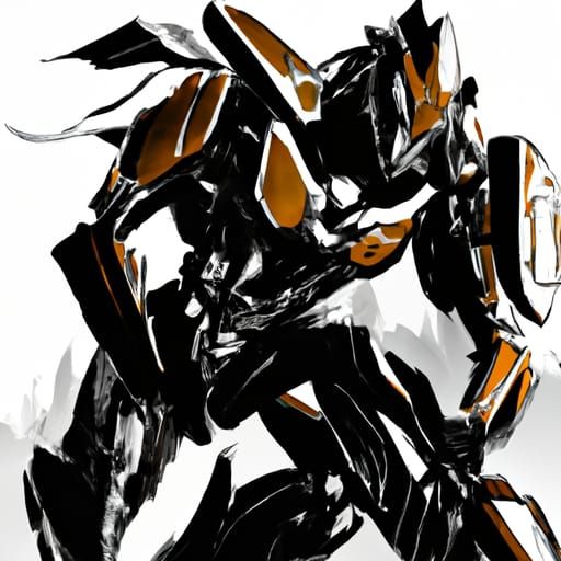 Bionicle Warframe in Comic Book Art Style