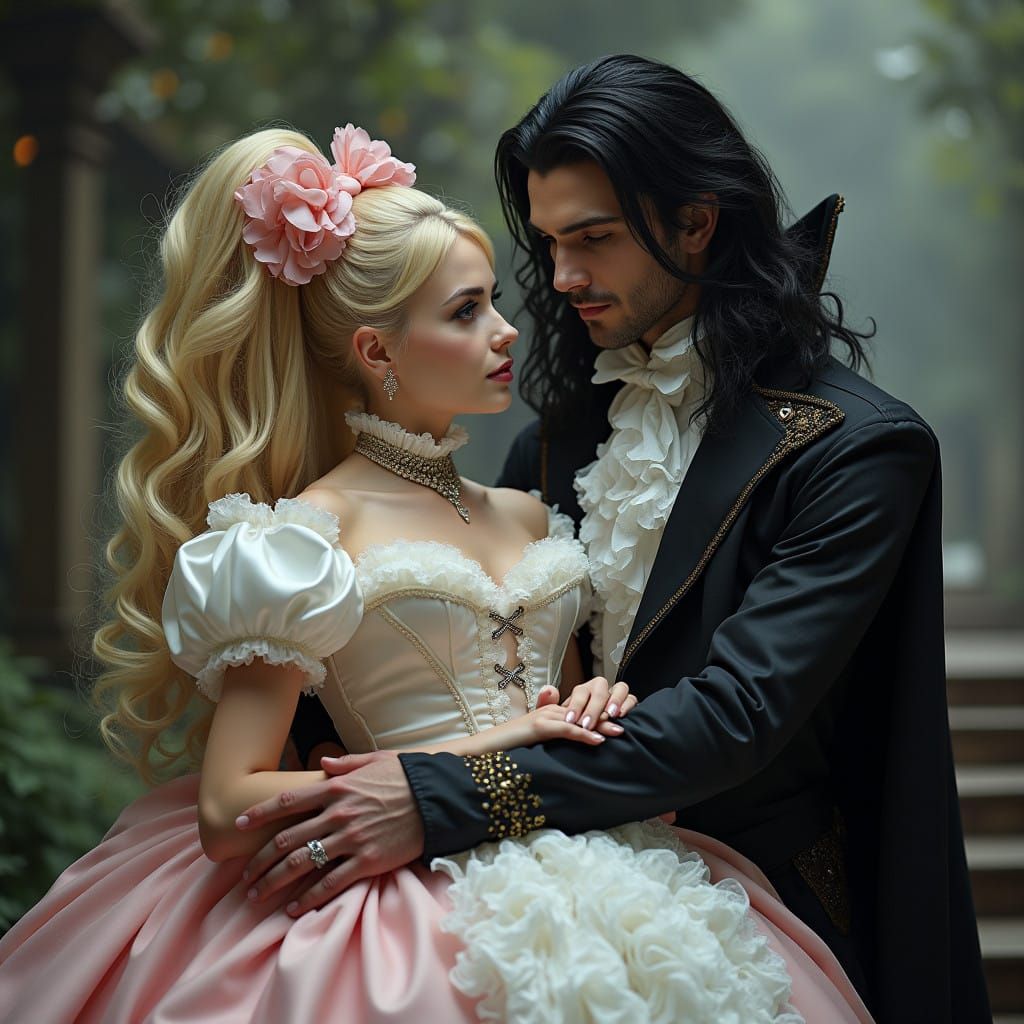 Majestic Vampire King with Whimsical Bride