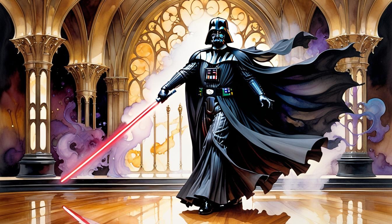 Darth Vader in Arabesque Alcohol Ink Ballroom