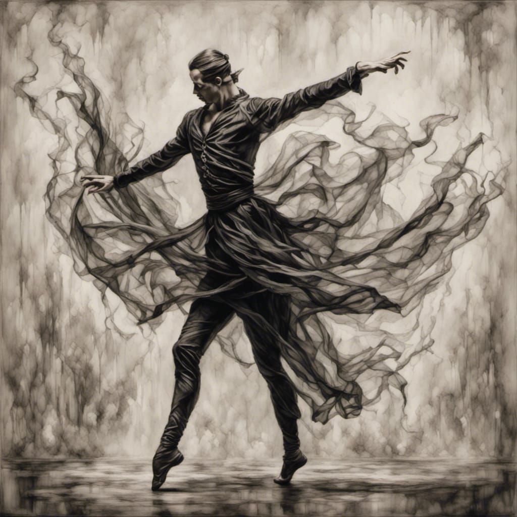 Smoky Wood Dance: Expressive AI Art