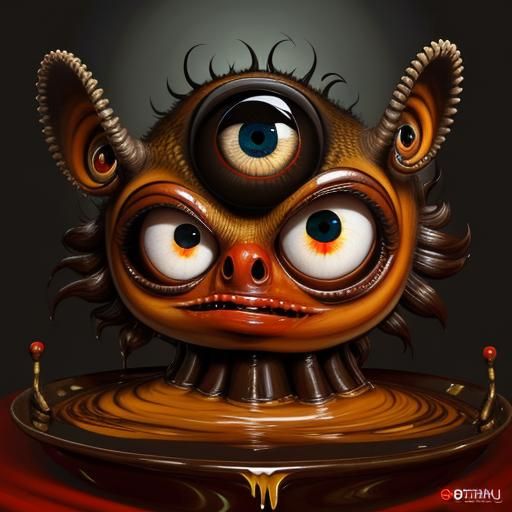 Creepy Animal with Eyes, Lowbrow Digital Art