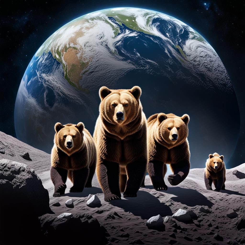 Four Bears Walking on the Moon