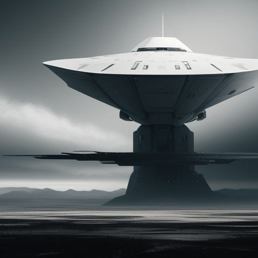 Sleek UFO in a Desolate, Post-Apocalyptic Landscape