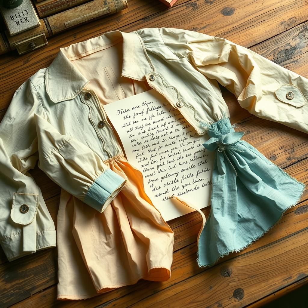 Whimsical Paper Clothing and Handwritten Letter