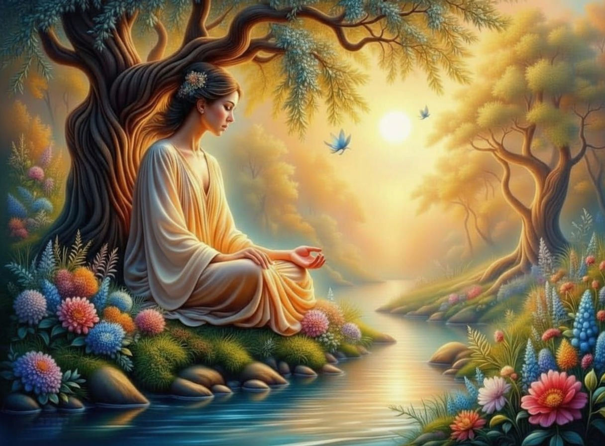 Goddess of Gratitude in Celestial Garden