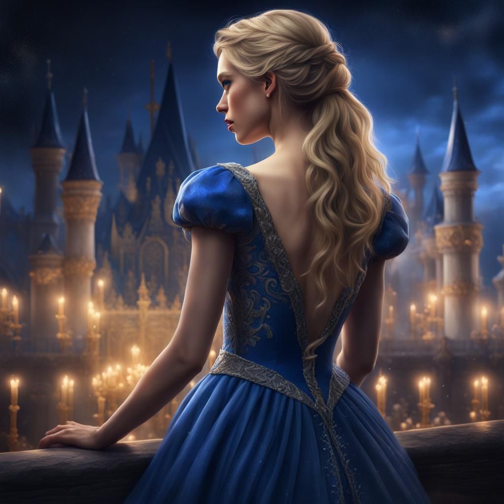 Teenage Girl in Blue Dress: Fantasy Portrait