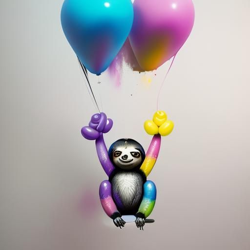 Balloon Sloth Graffiti Art in Splash Style
