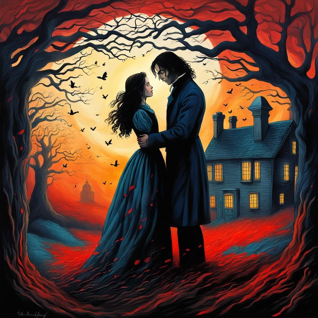 Surreal Dark Fantasy Love in Wuthering Heights