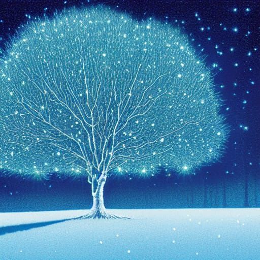 Christmas on a Lunar Dreamscape in Vibrant Colours