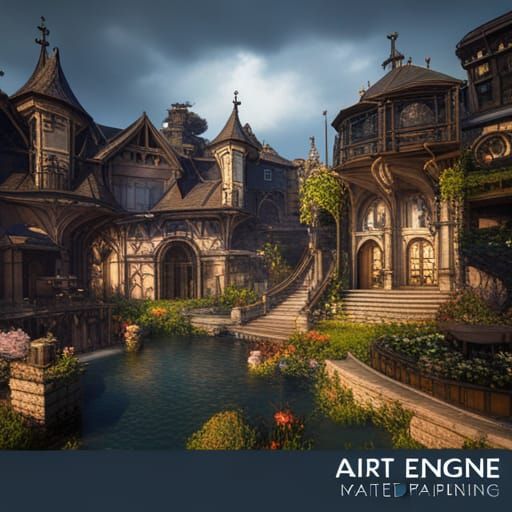 Fantastical Detailed Matte Painting in Deep Color
