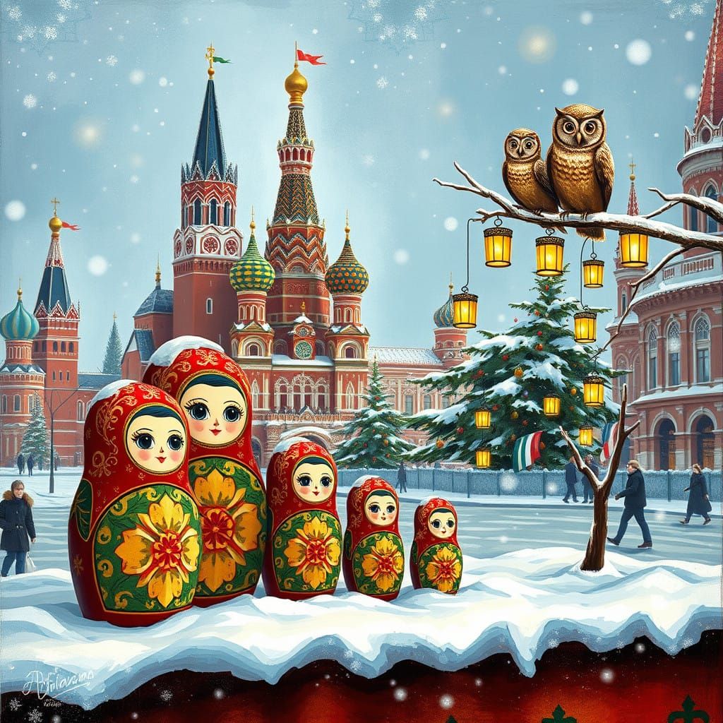 Whimsical Winter Wonderland on Moscow's Red Square