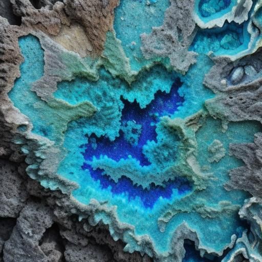 Geode-Inspired Rock Formation in Abstract Style