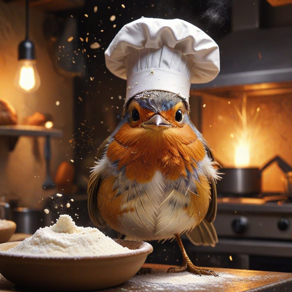 Chef Robin Cooks in Disney Cartoon Style