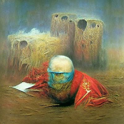 Dystopian Landscape in Beksinski Style