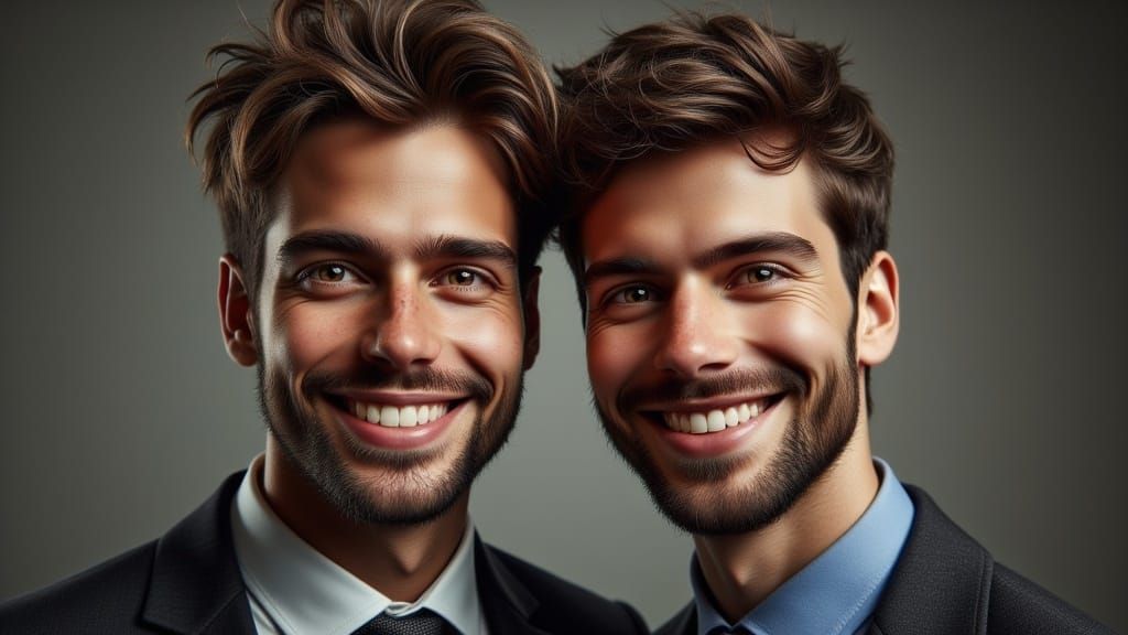 Hyperrealistic Portrait of Two College Friends