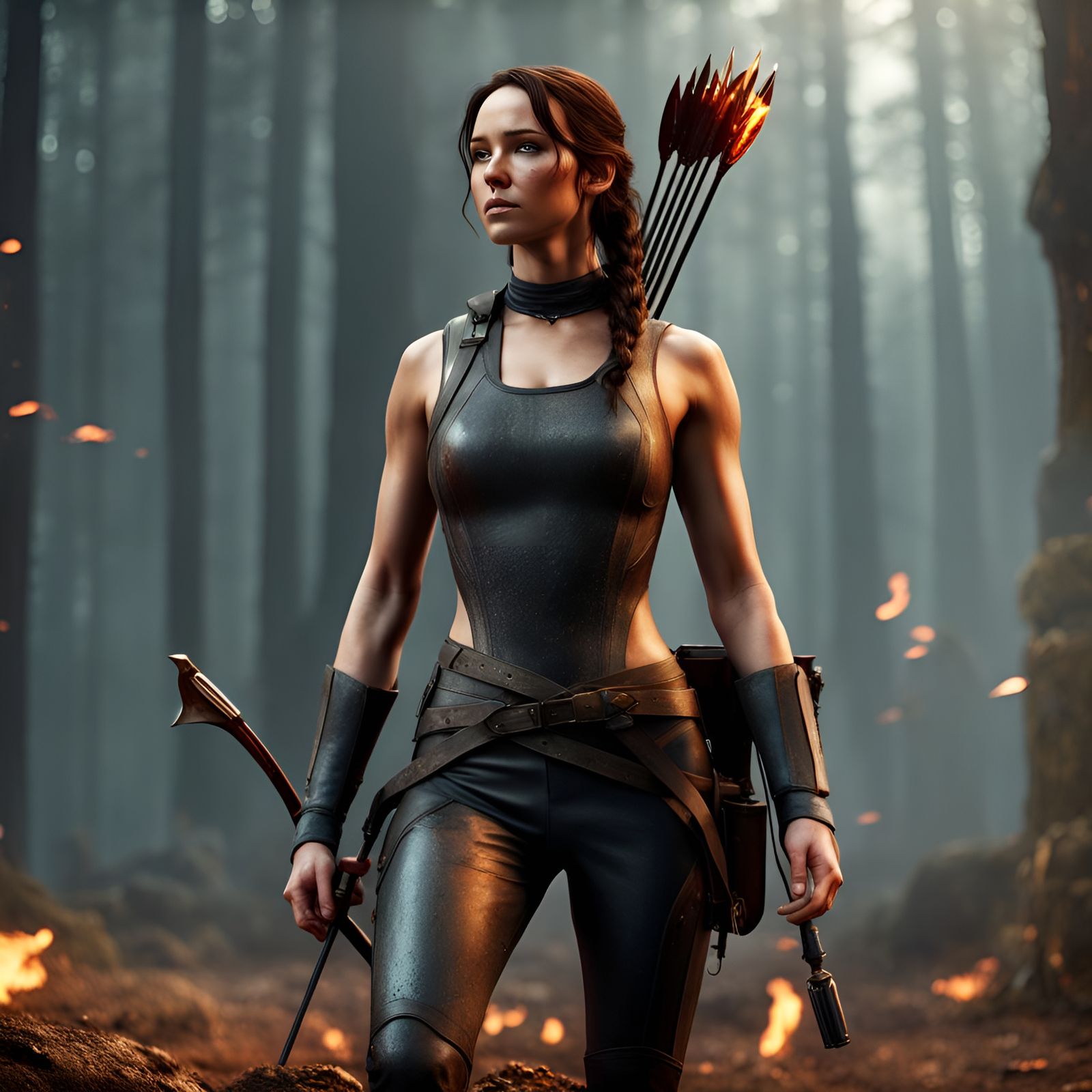 Detailed Matte Painting of a Bare Abdomen