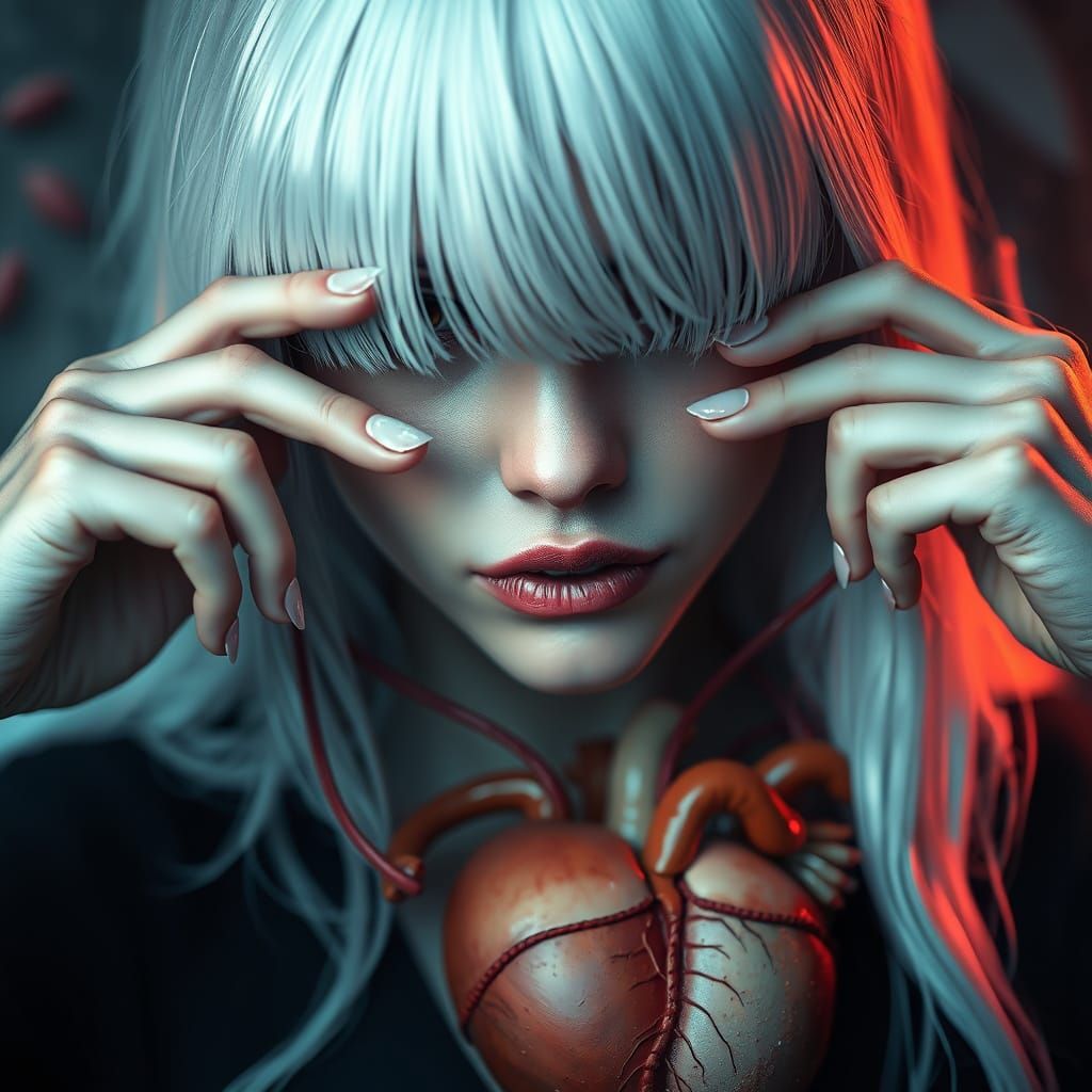 Enchanting Fantasy Portrait with Intricate Heart Strings