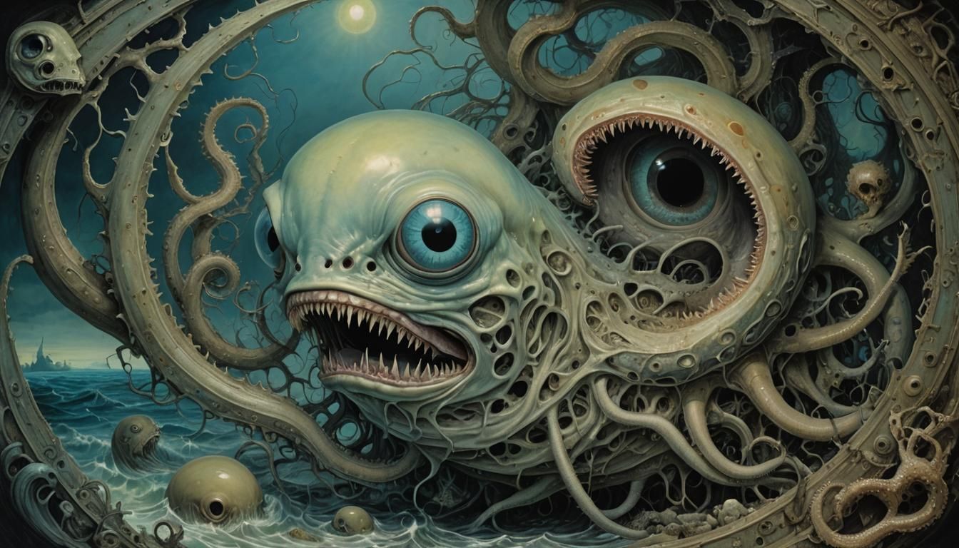 Surreal Eyeball Eel in a Heavy Metal Rhapsody