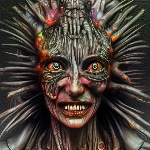 Intricate Biomechanical Character by Giger in 3D