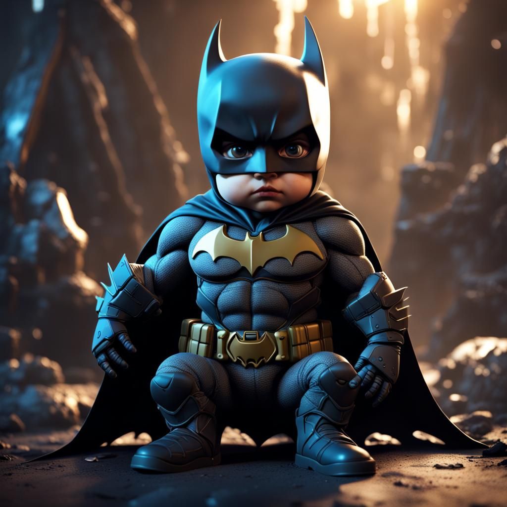 Baby Batman: Detailed Matte Painting in Deep Color