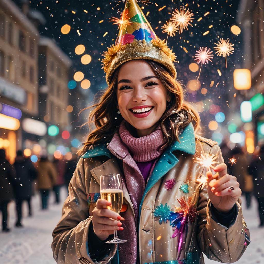 Vibrant Fireworks Display on New Year's Eve