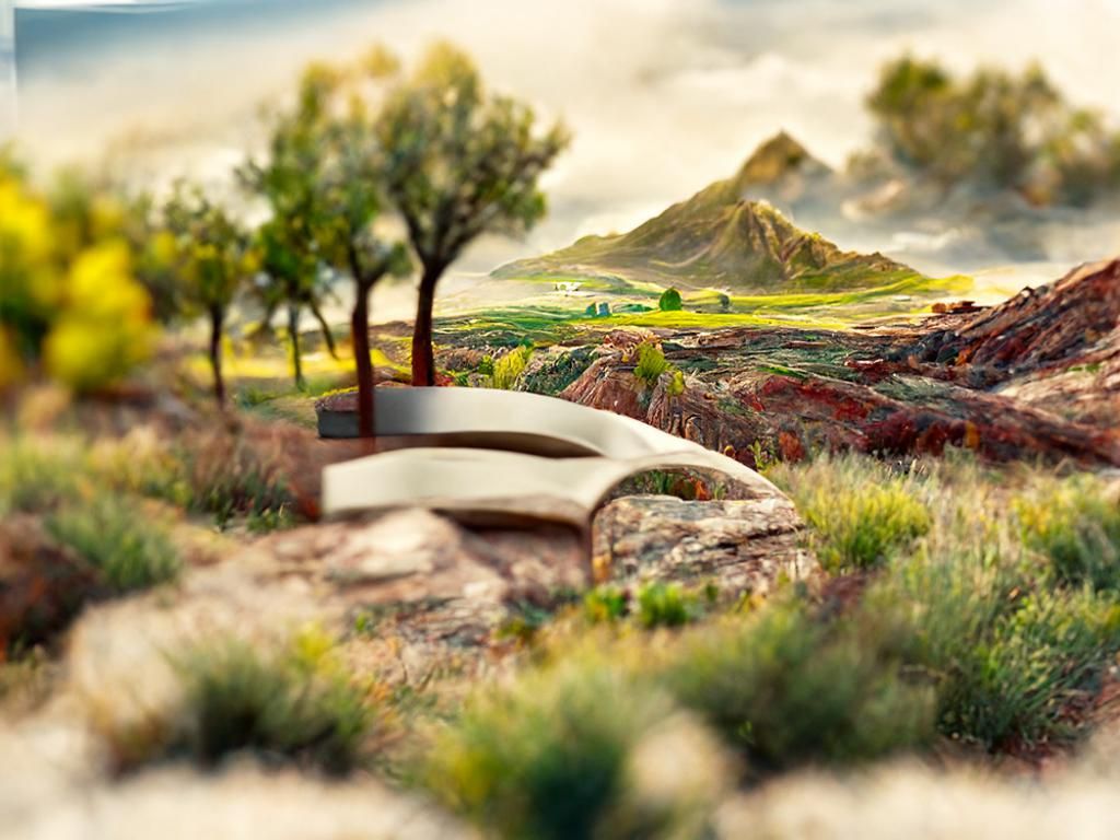 Symbolism Landscape Vista in Detailed 3D Rendering