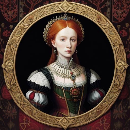 Queen Elizabeth I in William Morris Style